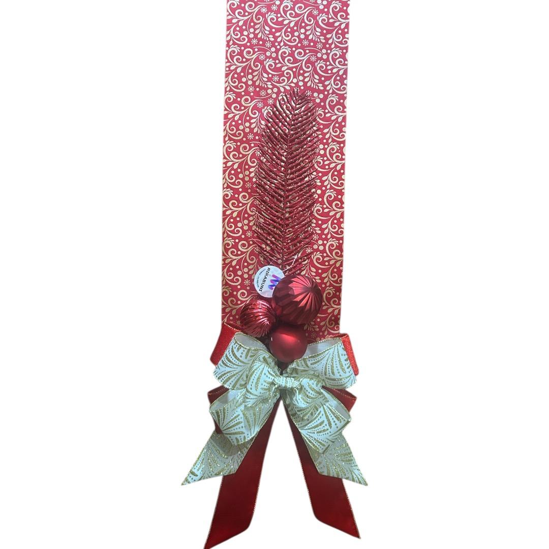 Escapulário de Natal Luxo em Tecido Premium  Laços de Veludo e Decoração Diferente em Cada Ponta -RIKABUNI