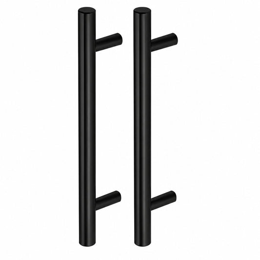 Puxador Armário Tubular Preto Fosco 128mmAço InoxPremium Kit