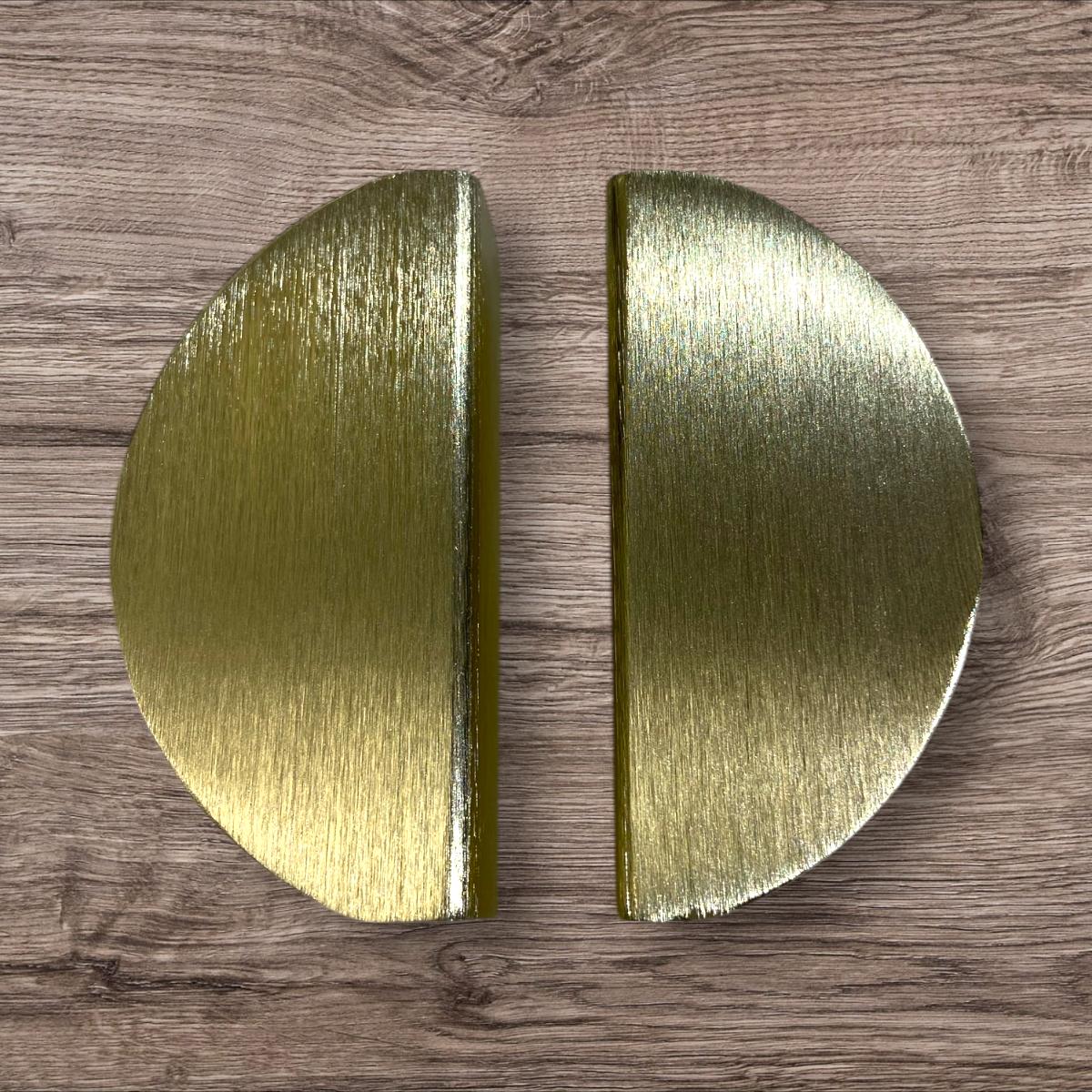 Kit c/4 Puxadores Gaveta Armário Meia Lua Maciço