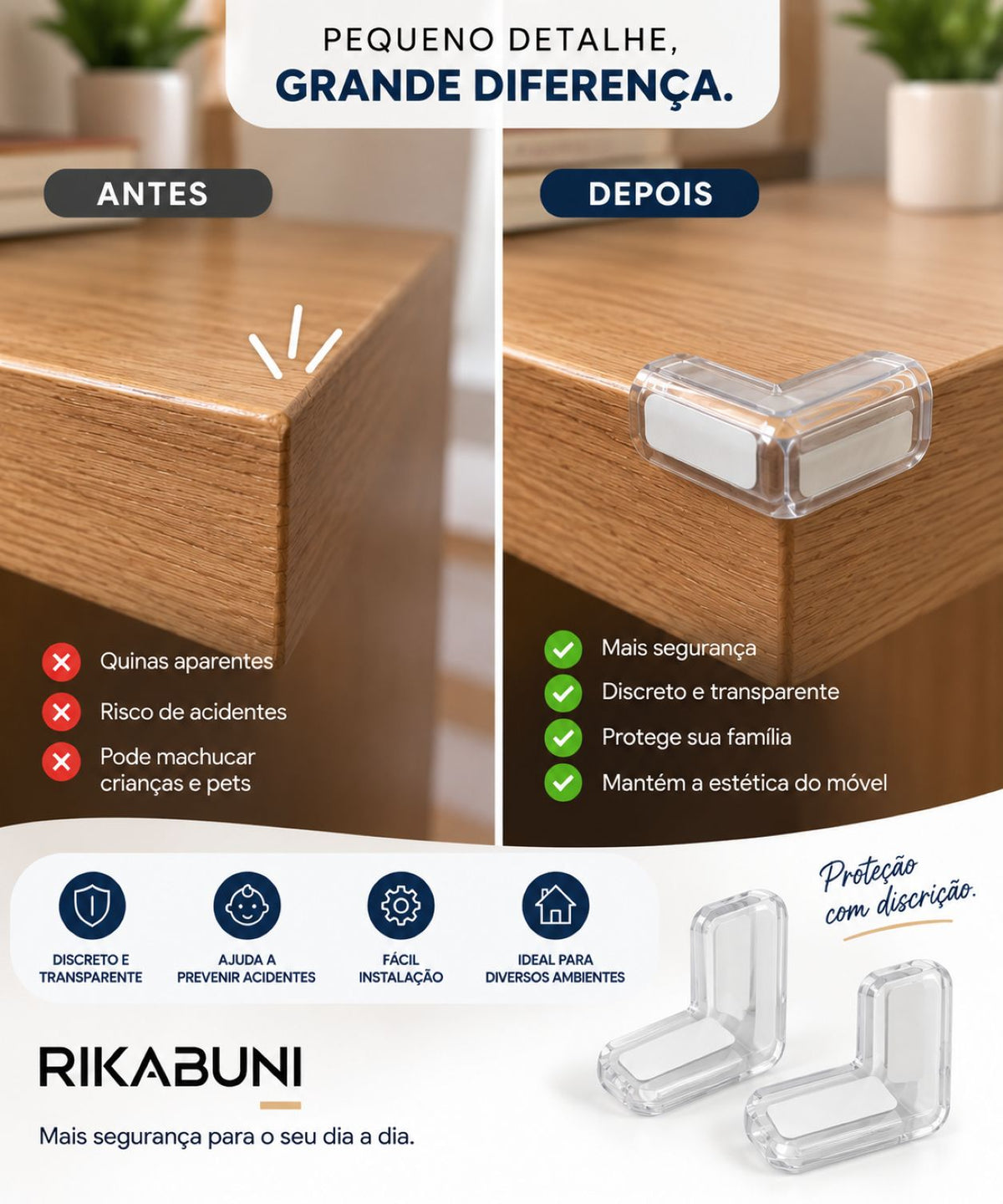 Protetor Quina Silicone Transparente Bebê Mesa Móveis
