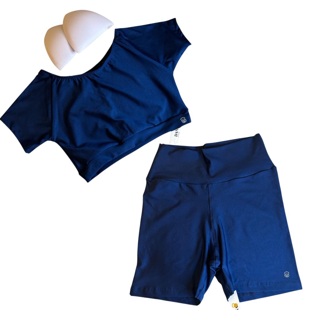 Conjunto Fitness Feminino Academia Top com Bojo Removível e Short, Suplex, Alta Compressão, Zero Transparência.