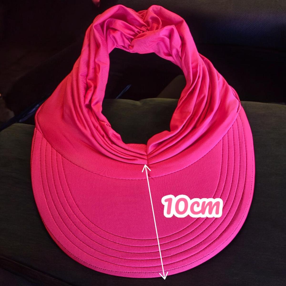 Chapéu de Palha Sintética Feminino Dobrável com Laço Decorativo + Viseira Turbante Feminina com FPS50 Rosa - RIKABUNI