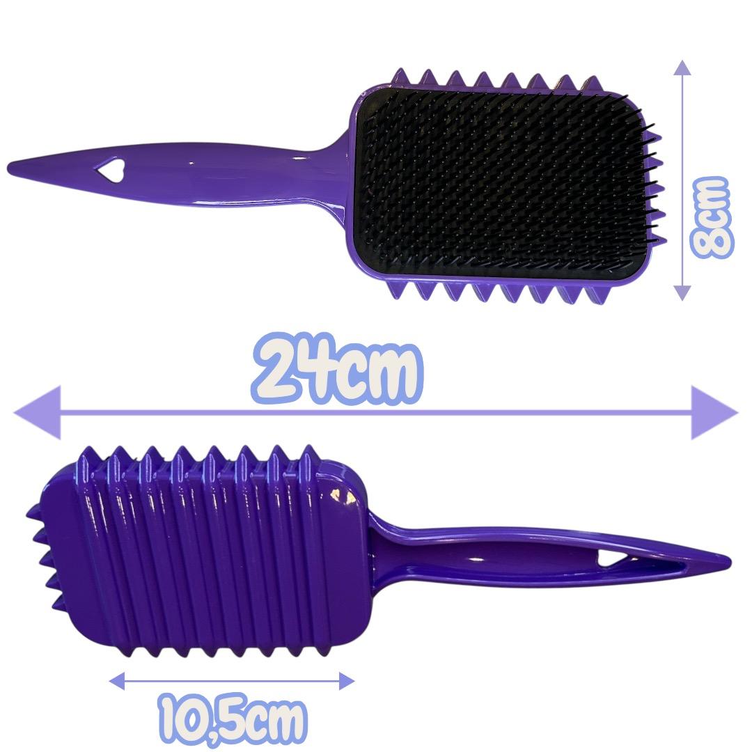 Escova Cabelo Raquete Modeladora Fitagem Cachos Azul Claro