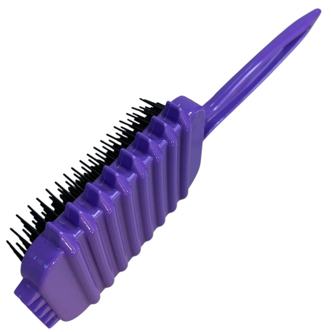 Escova Cabelo Raquete Modeladora Fitagem Cachos Roxa e Preto