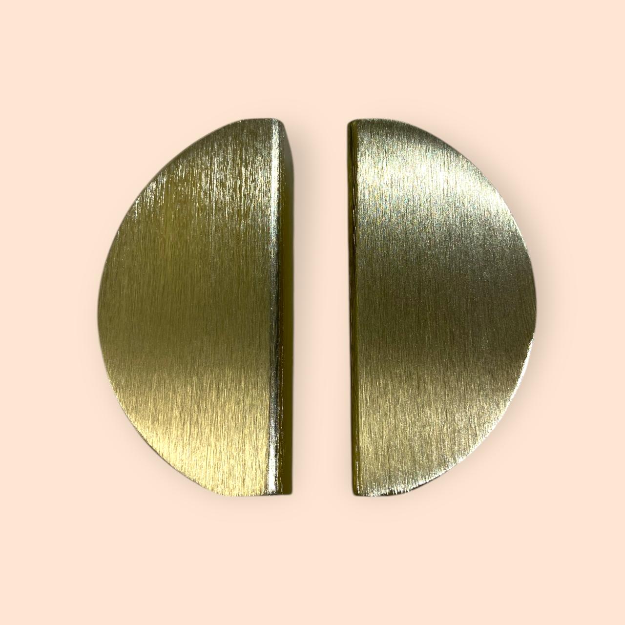 Kit c/4 Puxadores Gaveta Armário Meia Lua Maciço