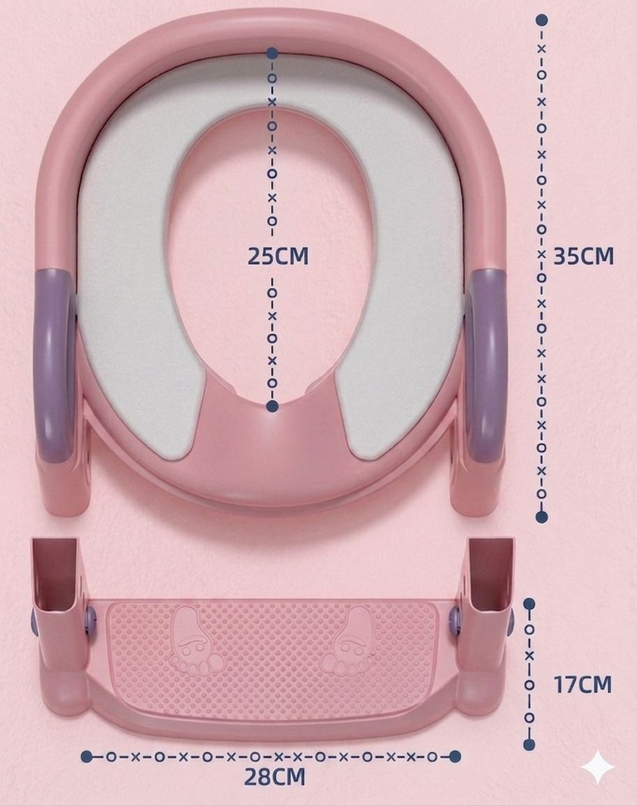 Assento Redutor Infantil com Escada Troninho Vaso Azul Rosa
