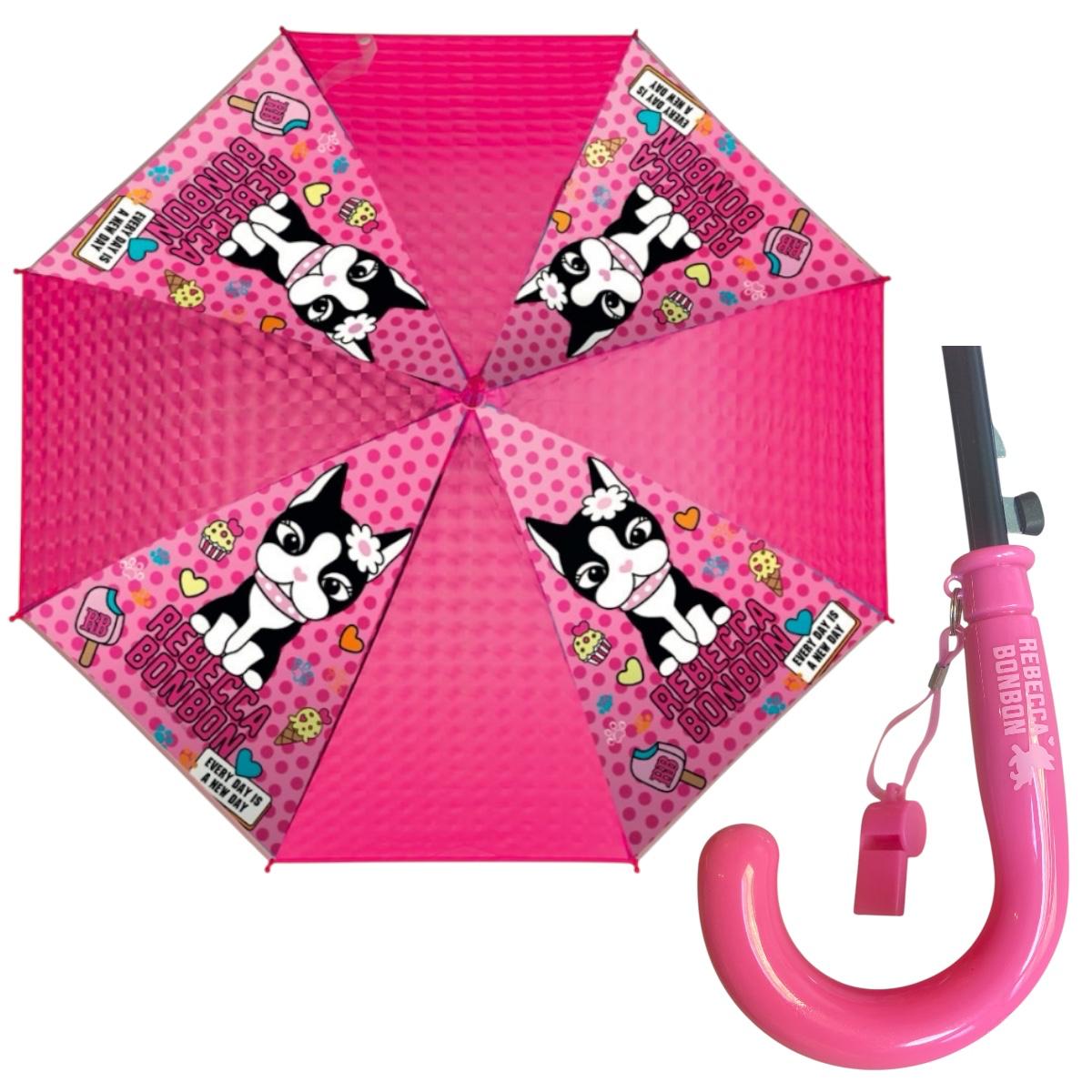 Kit Infantil de Guarda-Chuva e Capa de Chuva Rebecca Bonbon Rosa