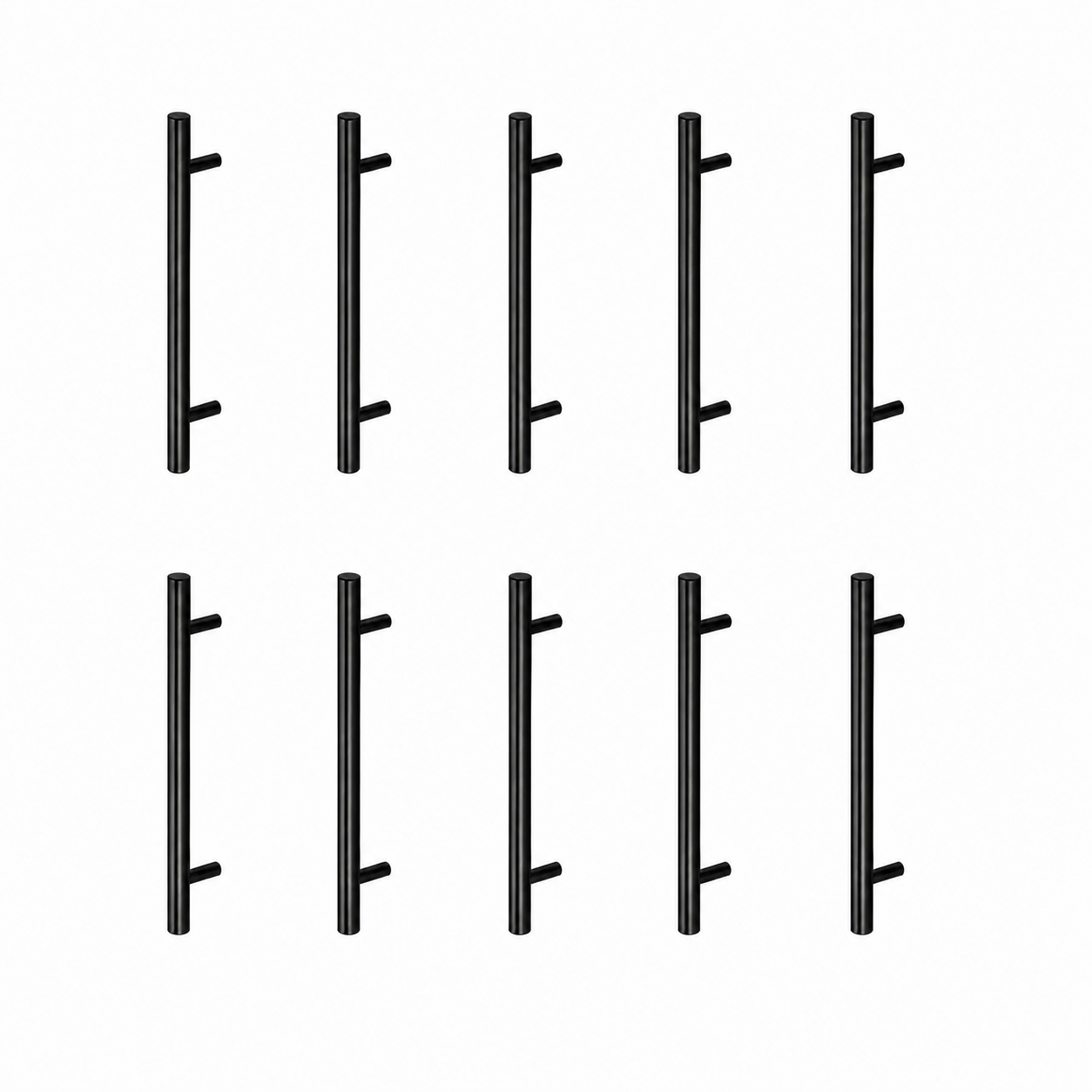 Puxador Armário Tubular Preto Fosco 64mmAço Inox Premium Kit