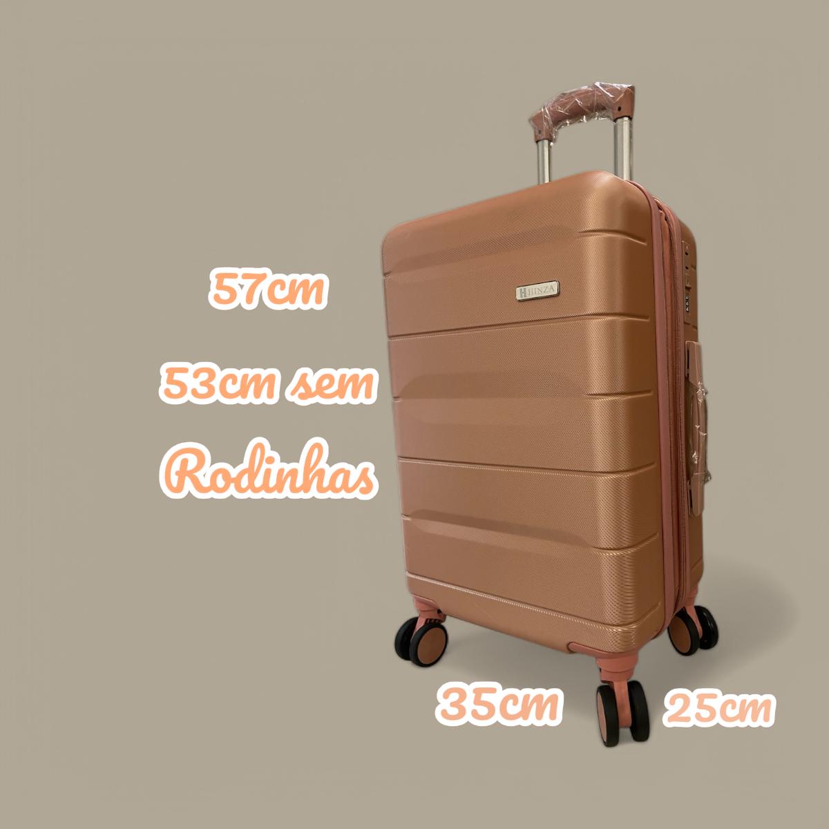 Mala de Viagem de Bordo Rígida com Rodas Duplas 360º 100%ABS
