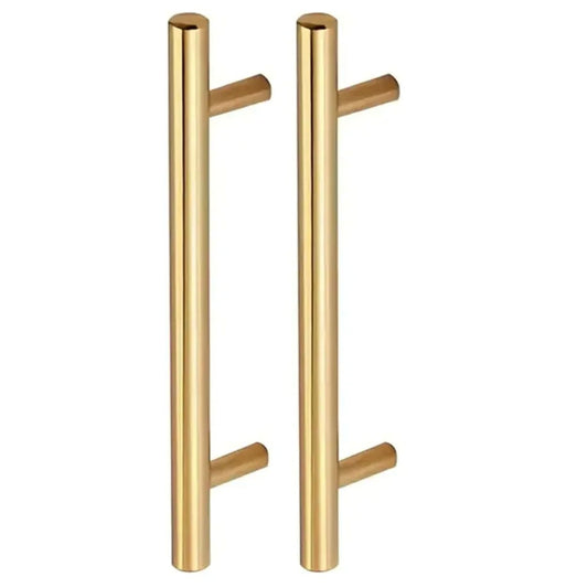 Kit Puxador Tubo Dourado 128mm Armário Gaveta Cozinha Luxo