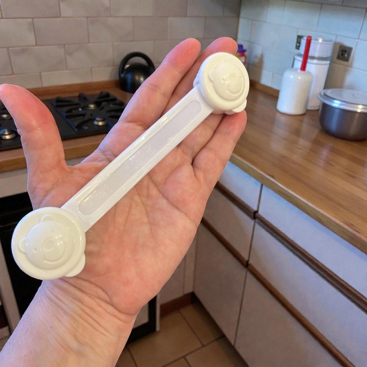 Travas de Segurança para Portas e Gavetas, Proteção para Bebê, Branco, Kit com 10 Unidades