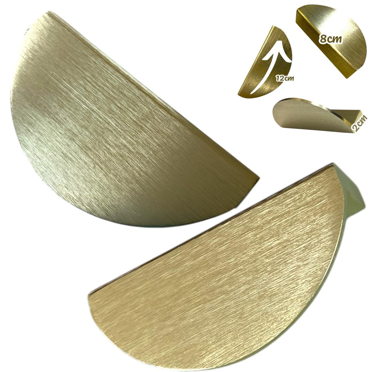 Kit c/4 Puxadores Gaveta Armário Meia Lua Maciço