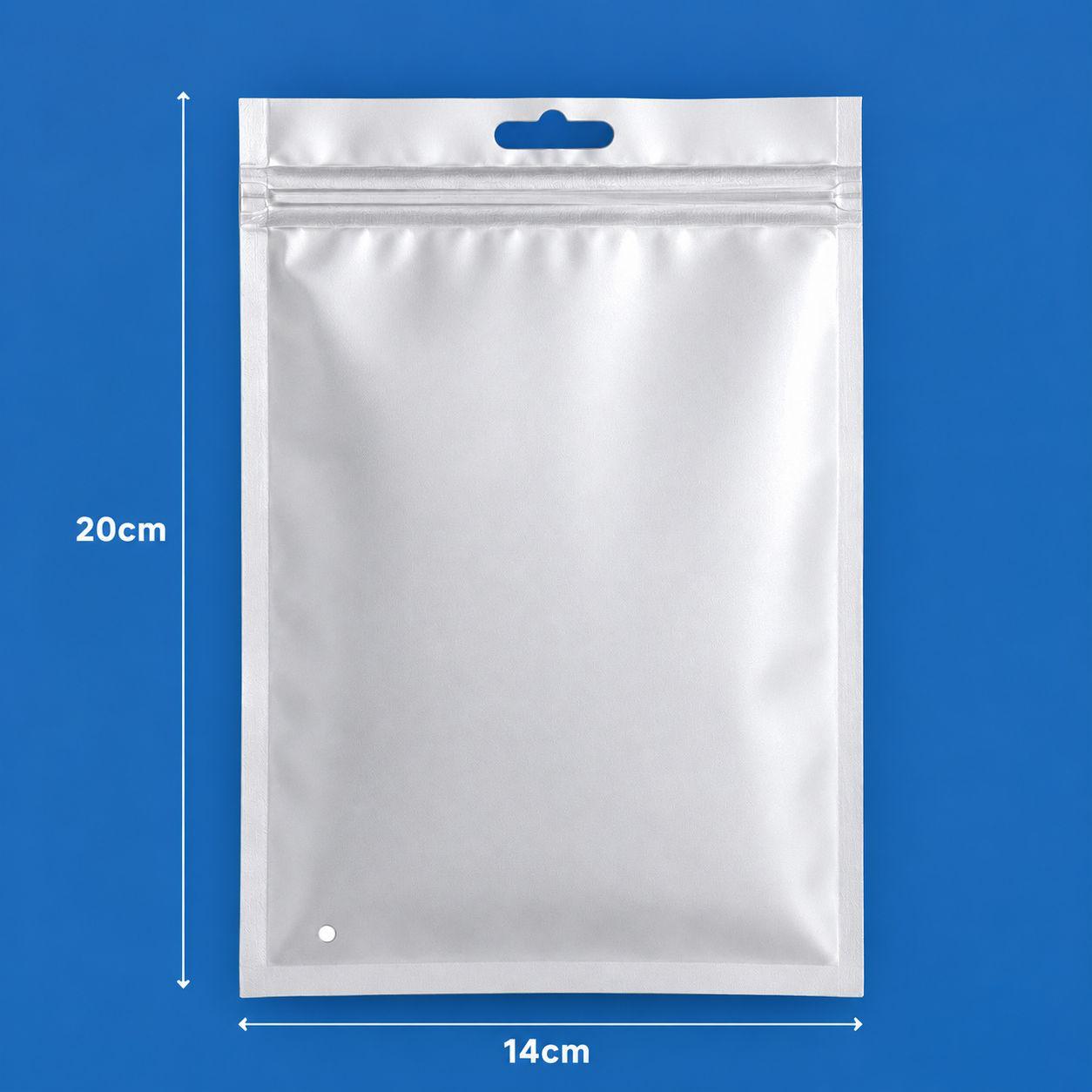 Kit Saco Embalagem Pouch Furo Expositor Com Zip  -  100 Unid