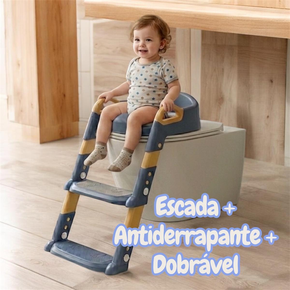 Kit Assento Redutor Infantil + Toalha Capuz Azul Macio