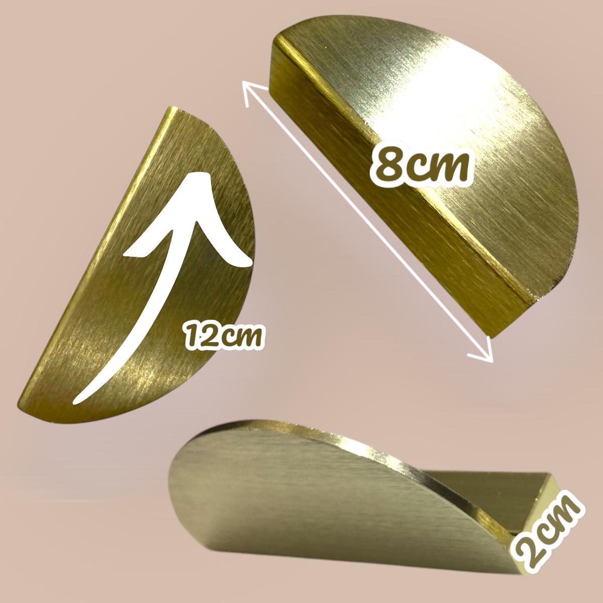 Kit c/4 Puxadores Gaveta Armário Meia Lua Maciço