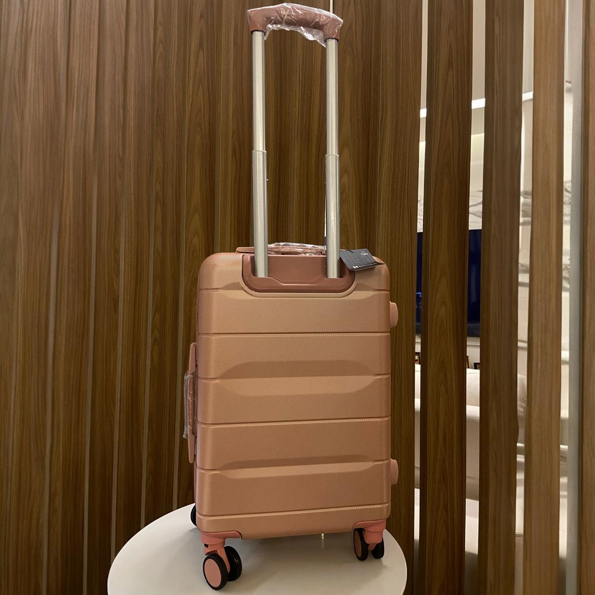 Mala de Viagem de Bordo Rígida com Rodas Duplas 360º 100%ABS