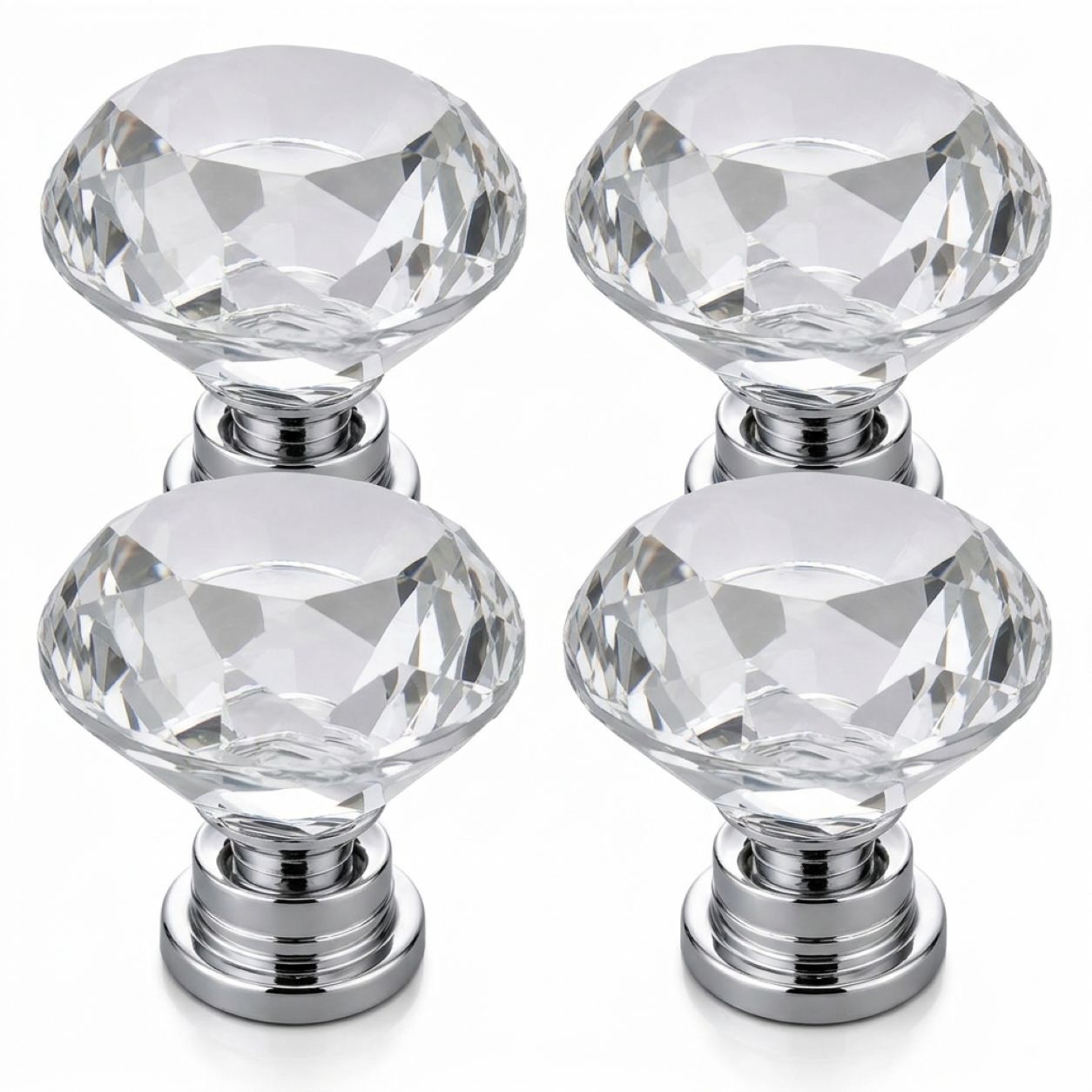 Puxador Cristal 30mm Para Móveis Armário Gaveta Kit 4 8 10