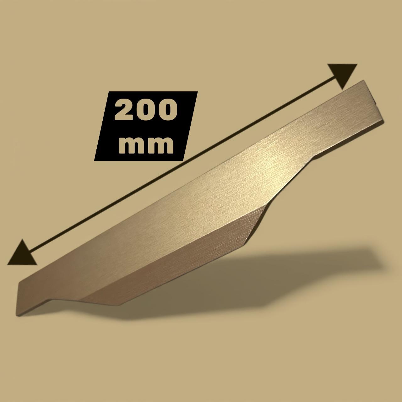 10 Puxadores para Armários e Gavetas, Perfil Slim, Bronze Fosco Escovado, 200mm - RIKABUNI