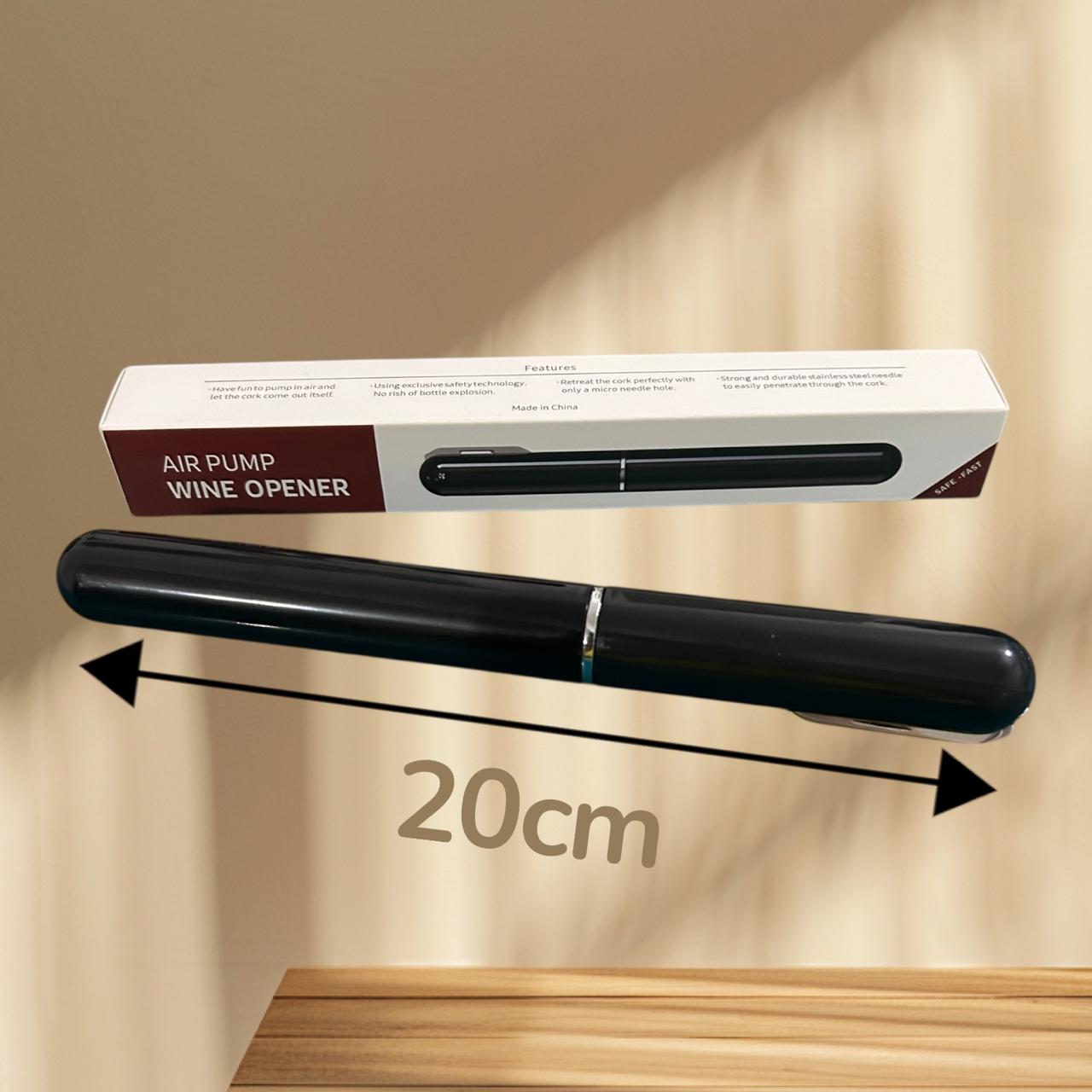 Abridor de Garrafa de Vinho Pneumático, Aço Inoxidável, 20cm, Cores Variadas