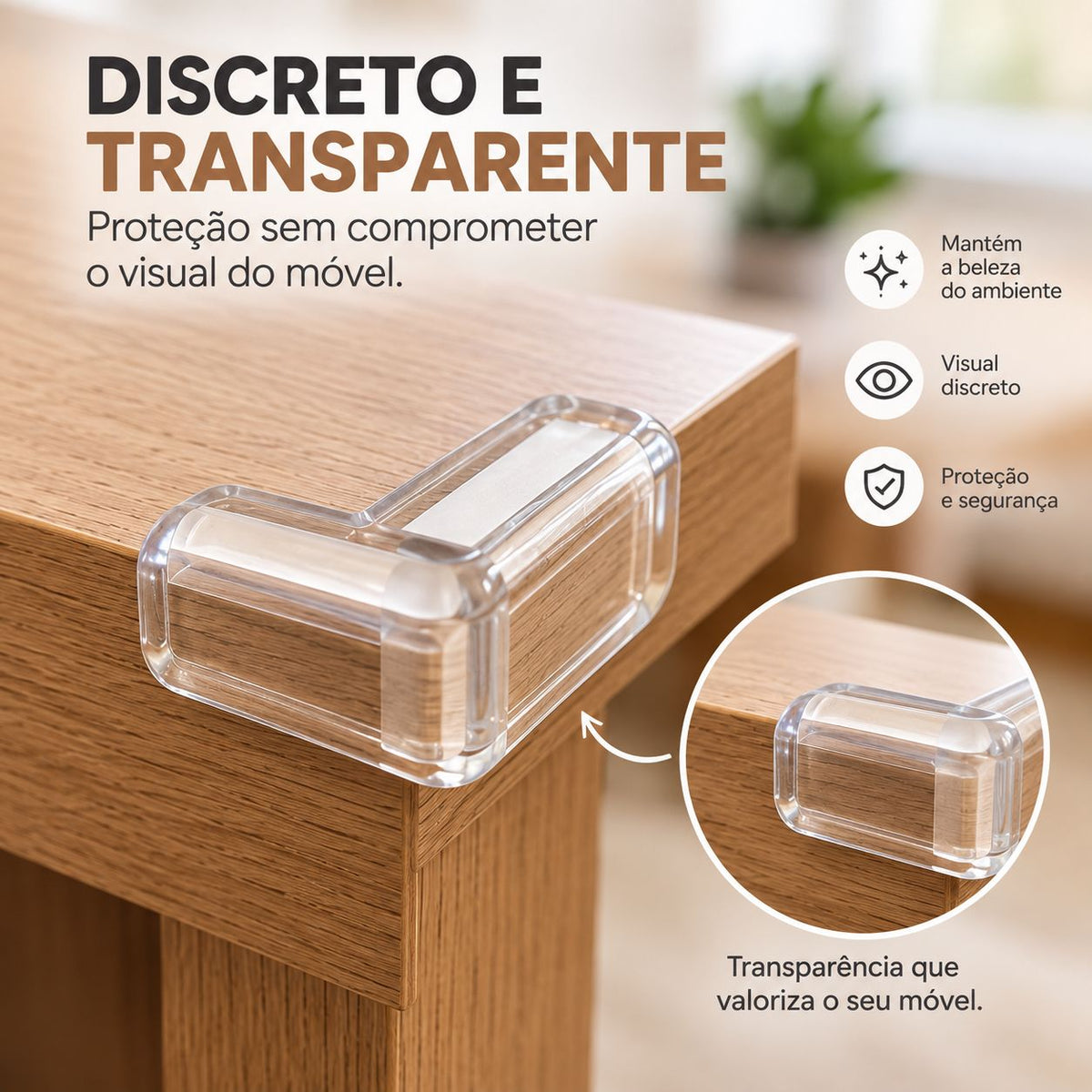 05 Protetor Quina Silicone Transparente Bebê Mesa Móveis