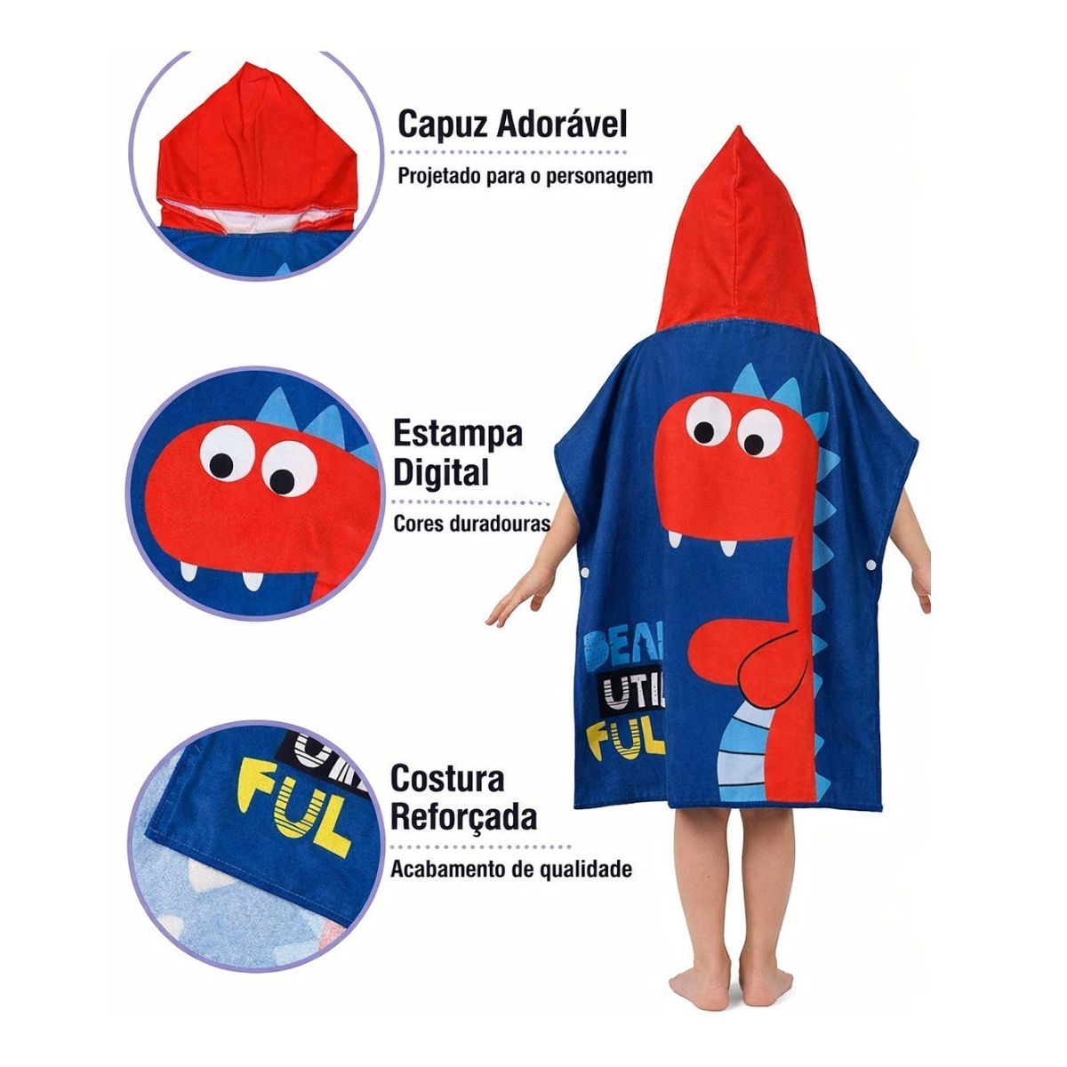 Kit Assento Redutor Infantil + Toalha Capuz Azul Macio
