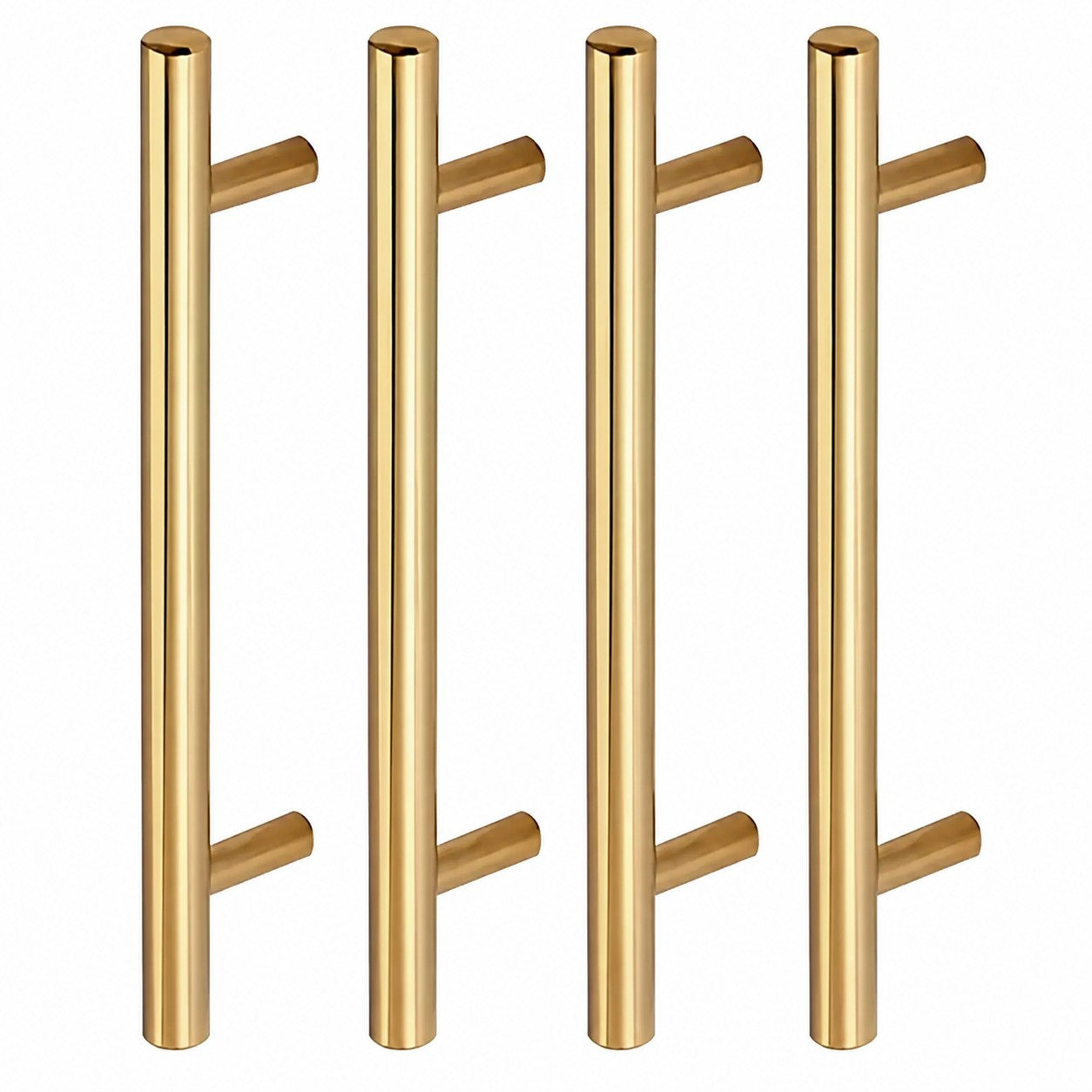 Kit Puxador Tubo Dourado  192mm Armário Gaveta Cozinha Luxo