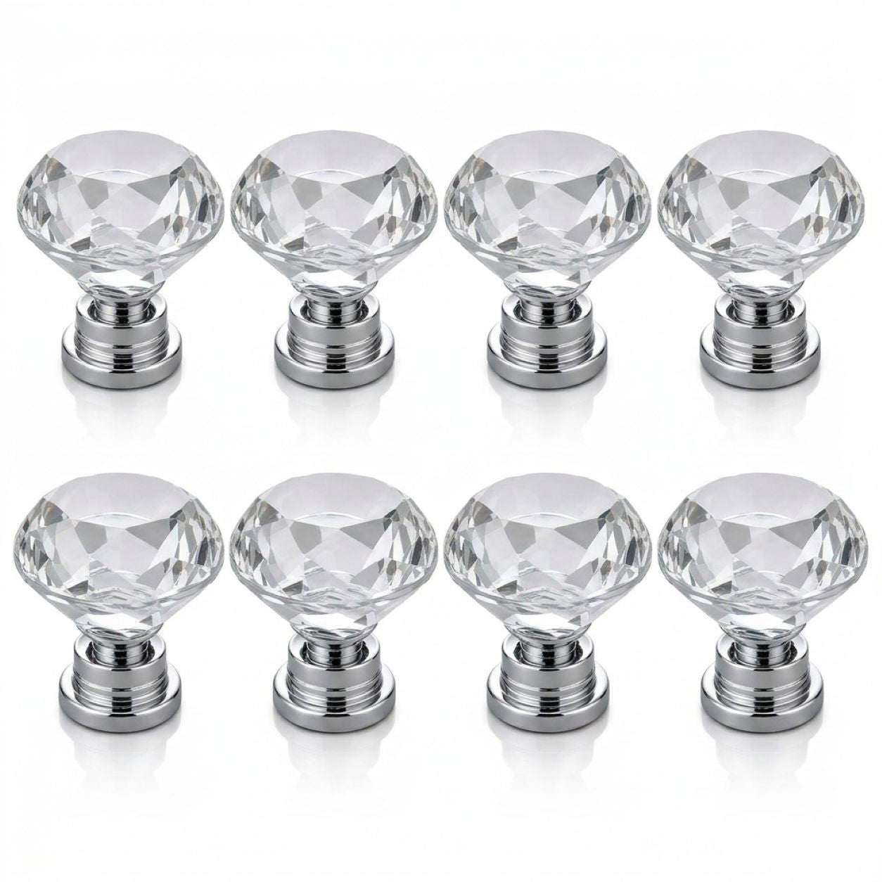 Puxador Cristal 30mm Para Móveis Armário Gaveta Kit 4 8 10