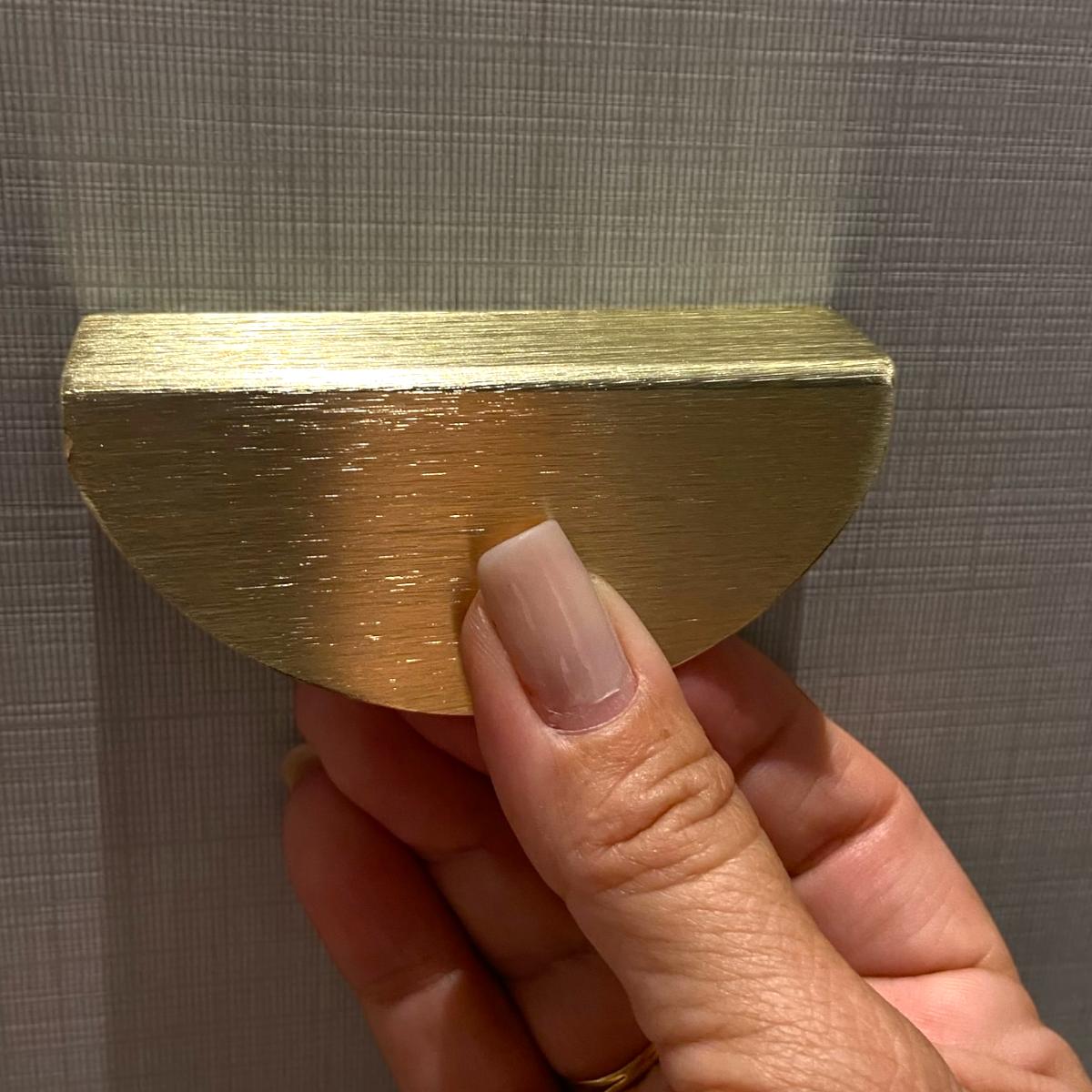 Kit c/4 Puxadores Gaveta Armário Meia Lua Maciço